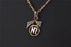 Authentic NINA RICCI Vintage Gold Tone Rhinestone Chain Pendant Necklace 8580J