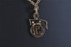 Authentic NINA RICCI Vintage Gold Tone Rhinestone Chain Pendant Necklace 8580J