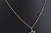 Authentic NINA RICCI Vintage Gold Tone Rhinestone Chain Pendant Necklace 8580J