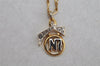 Authentic NINA RICCI Vintage Gold Tone Rhinestone Chain Pendant Necklace 8580J