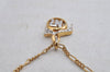 Authentic NINA RICCI Vintage Gold Tone Rhinestone Chain Pendant Necklace 8580J