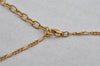 Authentic NINA RICCI Vintage Gold Tone Rhinestone Chain Pendant Necklace 8580J