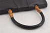 Authentic GUCCI Bamboo Vintage Shoulder Hand Bag Leather 124248 Black 8581I