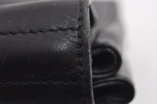 Authentic GUCCI Bamboo Vintage Shoulder Hand Bag Leather 124248 Black 8581I