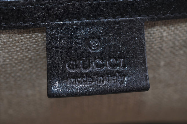 Authentic GUCCI Bamboo Vintage Shoulder Hand Bag Leather 124248 Black 8581I