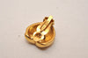 Authentic NINA RICCI Vintage Clip-on Earrings Gold Tone 8581J