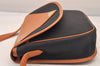 Authentic YVES SAINT LAURENT Shoulder Cross Bag Purse PVC Leather Black 8581M