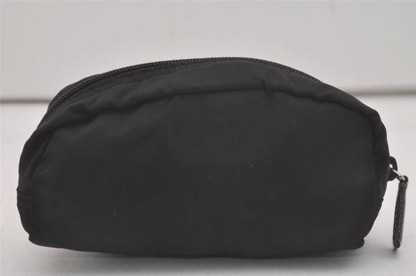 Authentic PRADA Vintage Nylon Tessuto Leather Pouch Purse Black 8582I