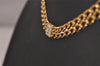 Authentic NINA RICCI Vintage Gold Tone Rhinestone Choker Necklace 8584J