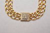 Authentic NINA RICCI Vintage Gold Tone Rhinestone Choker Necklace 8584J