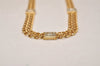 Authentic NINA RICCI Vintage Gold Tone Rhinestone Choker Necklace 8584J