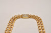 Authentic NINA RICCI Vintage Gold Tone Rhinestone Choker Necklace 8584J