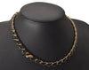 Authentic NINA RICCI Vintage Chain Choker Necklace Gold Black 8585J