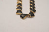 Authentic NINA RICCI Vintage Chain Choker Necklace Gold Black 8585J