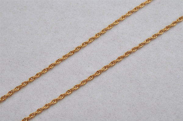 Authentic NINA RICCI Gold Tone Ribbon Rhinestone Chain Pendant Necklace  8586J