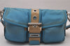 Authentic PRADA Tessuto Saffian Nylon Shoulder Bag Purse BR2452 Light Blue 8587I