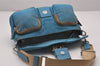 Authentic PRADA Tessuto Saffian Nylon Shoulder Bag Purse BR2452 Light Blue 8587I