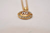 Authentic NINA RICCI Vintage Gold Tone Rhinestone Chain Pendant Necklace  8587J