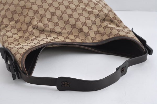 Authentic GUCCI Vintage Shoulder Hand Bag GG Canvas Leather 106242 Brown 8588I