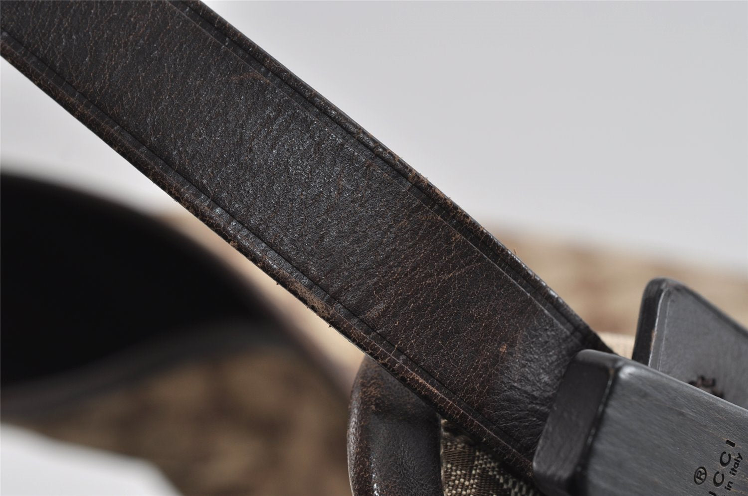 Authentic GUCCI Vintage Shoulder Hand Bag GG Canvas Leather 106242 Brown 8588I