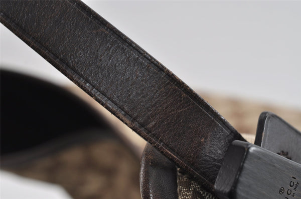 Authentic GUCCI Vintage Shoulder Hand Bag GG Canvas Leather 106242 Brown 8588I