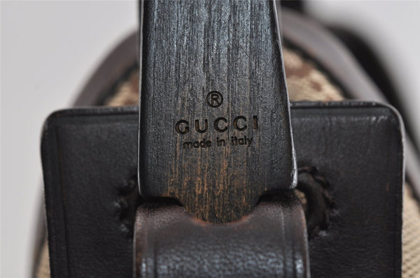 Authentic GUCCI Vintage Shoulder Hand Bag GG Canvas Leather 106242 Brown 8588I