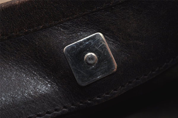 Authentic GUCCI Vintage Shoulder Hand Bag GG Canvas Leather 106242 Brown 8588I