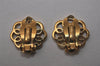 Authentic NINA RICCI Vintage Clip-on Earrings Gold Tone 8588J