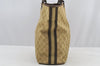 Authentic GUCCI Sherry Line Shoulder Tote Bag GG Canvas Leather Beige Junk 8590I