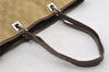 Authentic GUCCI Sherry Line Shoulder Tote Bag GG Canvas Leather Beige Junk 8590I