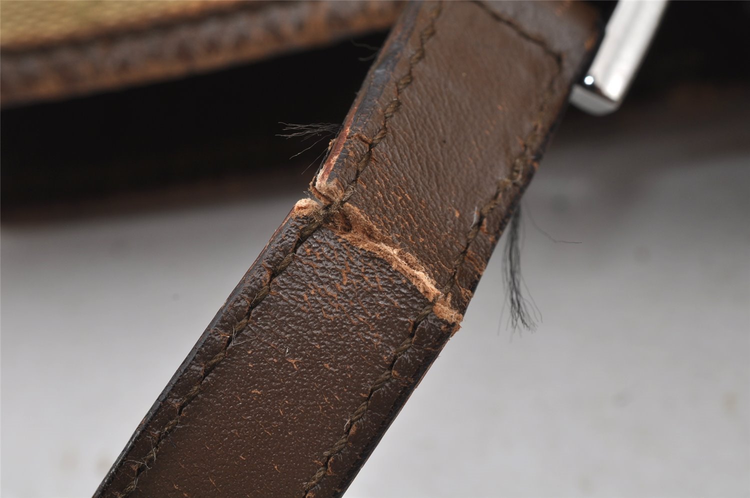 Authentic GUCCI Sherry Line Shoulder Tote Bag GG Canvas Leather Beige Junk 8590I