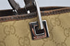 Authentic GUCCI Sherry Line Shoulder Tote Bag GG Canvas Leather Beige Junk 8590I