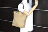 Authentic GUCCI Sherry Line Shoulder Tote Bag GG Canvas Leather Beige Junk 8590I