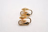 Authentic NINA RICCI Vintage Clip-on Rhinestone Earrings Gold Tone 8590J