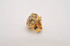 Authentic NINA RICCI Vintage Clip-on Rhinestone Earrings Gold Tone 8590J