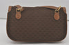 Authentic GUCCI Horsebit Micro GG Canvas Leather Shoulder Bag Brown Junk 8591I
