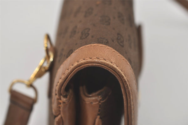 Authentic GUCCI Horsebit Micro GG Canvas Leather Shoulder Bag Brown Junk 8591I