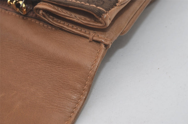 Authentic GUCCI Horsebit Micro GG Canvas Leather Shoulder Bag Brown Junk 8591I