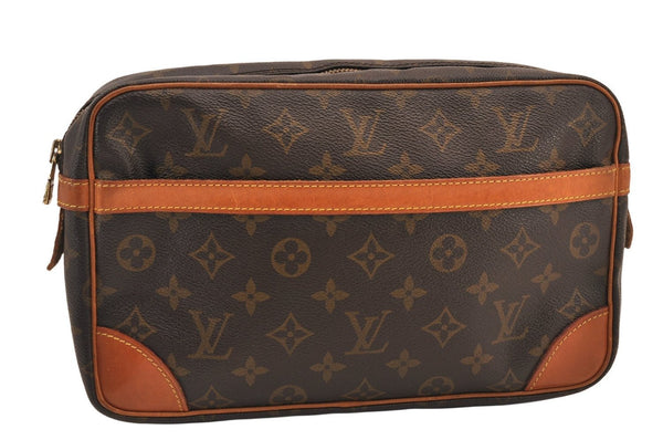 Authentic Louis Vuitton Monogram Compiegne 28 Clutch Hand Bag M51845 LV 8591M