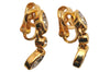 Authentic NINA RICCI Vintage Clip-on Rhinestone Earrings Gold Tone 8593J