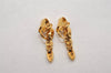 Authentic NINA RICCI Vintage Clip-on Rhinestone Earrings Gold Tone 8593J