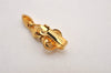 Authentic NINA RICCI Vintage Clip-on Rhinestone Earrings Gold Tone 8593J