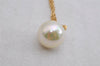 Authentic NINA RICCI Gold Tone Imitation Pearl Chain Pendant Necklace 8594J