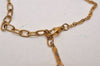 Authentic NINA RICCI Gold Tone Rhinestone Heart Chain Pendant Necklace  8596J