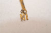 Authentic NINA RICCI Gold Tone Rhinestone Heart Chain Pendant Necklace  8596J