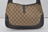 Authentic GUCCI Web Sherry Line Jackie Shoulder Bag Canvas Leather Brown 8597I