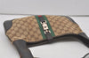 Authentic GUCCI Web Sherry Line Jackie Shoulder Bag Canvas Leather Brown 8597I
