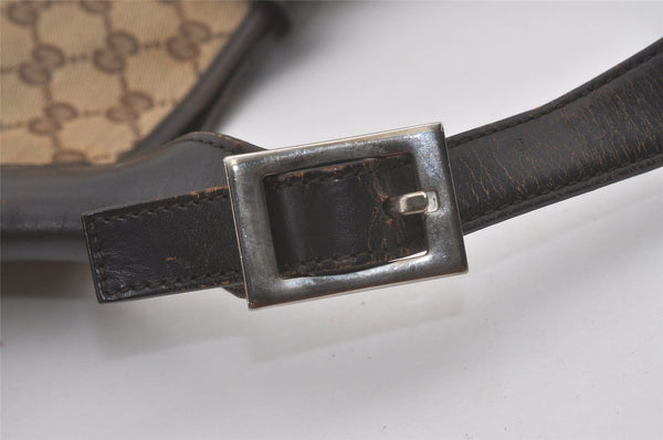 Authentic GUCCI Web Sherry Line Jackie Shoulder Bag Canvas Leather Brown 8597I