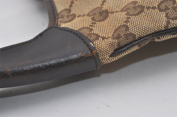 Authentic GUCCI Web Sherry Line Jackie Shoulder Bag Canvas Leather Brown 8597I