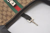 Authentic GUCCI Web Sherry Line Jackie Shoulder Bag Canvas Leather Brown 8597I
